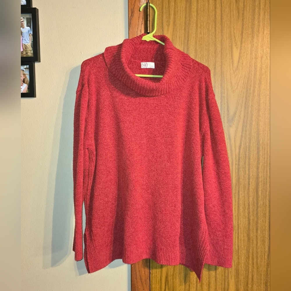 SO Women's Red Cowl Neck Sweater